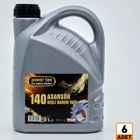 Resim Powerten 140 Numara Asansör Dişli Yağı 3 Litre 6 Adet ( Üretim Yılı: 2022 ) 