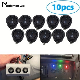 Resim NODEMCU LUA 10 adet Yuvarlak Çıkarma Kolu Anahtarı, Mini 3A 250V AC 6A 125V AC Yuvarlak Kolu Anahtarı, Anahtar Panosu Işık Anahtarları Araba Kamyon Işıkları için 