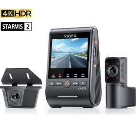 Resim Viofo A329SW 3 Kameralı Ön-İç-Arka Dış Su Geçirmez 4K+2K+2K Sony Starvis 2 Sensör GPS'li Araç Kamerası 