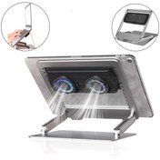 Resim Memo Dp01 Çift Fanlı Dizüstü Bilgisayar Laptop Soğutucu Stand Gümüş 