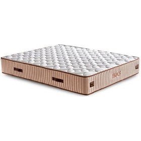 Resim Hades Yatak 140x200 Cm Çift Kişilik 30 Cm Kalınlığında Paket Yaylı Lüks Yatak Orta Sert Krem Kumaş 