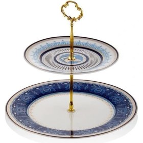 Resim Lamedore Blue Banube 2 Katlı Kek Standı 27 CM/19CM 