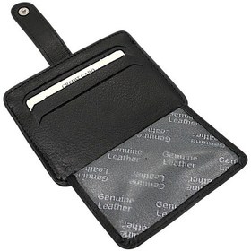 Resim Westpolo Hakiki Deri Bol Kart Bölmeli Patlı Unisex Kartlık - Siyah Siyah 