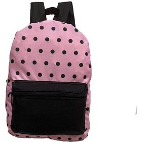 Resim Su Geçirmez Siyah Benekli Desenli Mini Sırt Çantası Pembe 