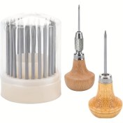 Resim 23 adet Taş Takımı Aracı Seti, Plastik Boncuk İğnesi AB Mikro Takımı Ahşap Saplı, DIY Takı Yapımı Kiti, Güç Kaynağı Gerektirmez 
