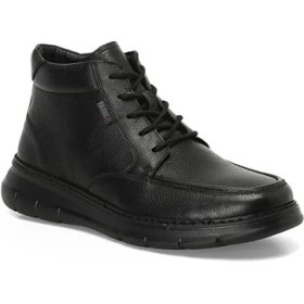 Resim Polaris 5 Nokta 107720.m 4pr Hakiki Deri Bağcıklı Fermuarlı Comfort Erkek Bot Siyah Siyah 