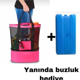 Resim Termos Çanta - Piknik Çantası Plaj Çantası Boy / Buz Aküsü Hediyeli 