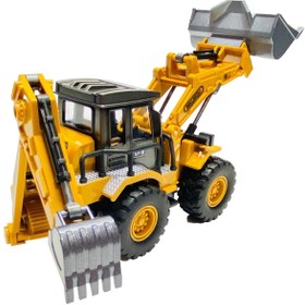Resim tmtoysandmore Oyuncak Metal Kepçeli Buldozer Kepçe Çift Taraflı Iş Makinası 32 Cm 
