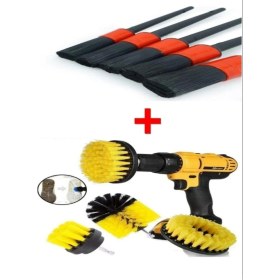 Resim Mucit Home 8 Parça Araç Iç Ve Dış Matkap Ucu Uyumlu Detaylı Bakım Fırça Temizleme Seti 