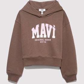 Resim Mavi Koyu Kahve Kız Çocuk Sweatshirt M7s10124-87181 Koyu Kahve 