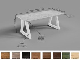 Resim NTConcept Mai Doğal Ahşap Yemek Masası AMZ-maym105kct (85 x 180 cm) 