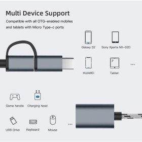 Resim USB 3.0 OTG To Type C + Micro USB Data Şarj Çevirici Dönüştürücü 