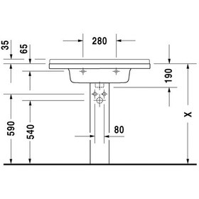 Resim Duravit Starck 3 Etajerli Lavabo 850 x 485 MM 0304800000 