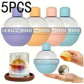 Resim Userfriendly11 Pastel Renk 5 Adet Silikon Buz Topu Kalıbı Yavaş Eriyen İçecek Kokteyl Soğutucu 