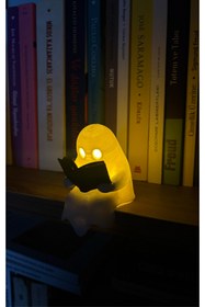 Resim To Design Lab Kitap Okuyan Hayalet Dekoratif Lamba - Pilli Mum Hediyeli 