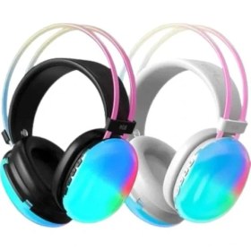 Resim Techno Stock Kulak Üstü Kablosuz Bluetooth Kulaklık Unısex Renkli Işıklı Kulaklık 