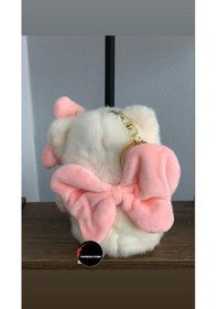 Resim Sevimli Kurdelalı Kanatlı Ayıcık Peluş Oyuncak Anahtarlık Hediyelik Uyku Arkadaşı 15 Cm PEMBE 