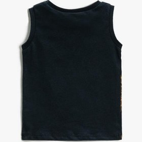 Resim Erkek Bebek Palmiye ve Slogan Baskılı Atlet Bisiklet Yaka Pamuklu 