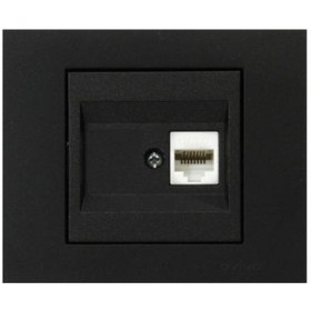 Resim Ovivo Grano Metalik Siyah Rj45 Cat6 Tekli Data Prizi 