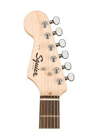 Resim Squier 0370123506 Mini Stratocaster Solak Elektro Gitar Siyah Solak Çalım İçin Kompakt Gövde Ve Standart Strat Sesi 