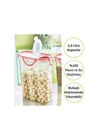 Resim Kilitli Kapaklı Contalı Hava,su Sıvı Geçirmez 2,4 Litre Erzak Saklama Kabı-sa590 Şeffaf 