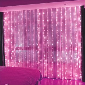 Resim Pembe LED Peri Işıkları, USB Güçlü, Kızılötesi Sensör, Uzaktan Kumanda, Plastik Malzeme, Yatak Odası, Sevgililer Günü, Noel, Cadılar Bayramı, Ramazan, Düğün Parti Süslemeleri 