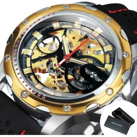 Resim Hanyang Bo-Golden Ordu Askeri Serin Siyah En Lüks Marka Kazanan Otomatik Izle Erkekler Spor Klasik Kauçuk Kayış Relogio Masculino Saat (Yurt Dışından) 