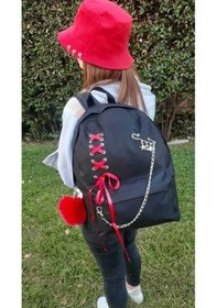 Resim Çanta Unisex Kore Model Sırt Çantası 