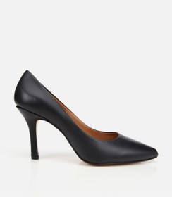 Resim Hotiç Kadın Deri Siyah Yüksek Topuklu Stiletto 