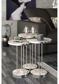 Resim Uslucan Alışveriş Orta Sehpa Ve Zigon Sehpa Terra Set Gümüş Efes Çok Renkli 