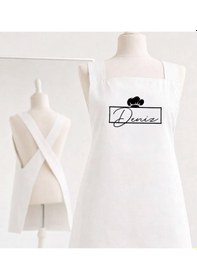 Resim Bk Gift Kişiye Özel İsimli Çapraz Askılı Beyaz Mutfak Önlüğü - 4, Aşçı Önlüğü, Şef Önlüğü, Anneye Hediye Kobitmeyencom35938 Bk Gift Renkli 