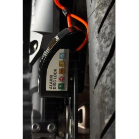 Resim Motobros Çelik Disk Kilidi - Alarm & Hatırlatma Kablolu, Yüksek Sesli - Motosiklet Güvenlik 