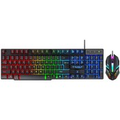 Resim Springsun T-wolf Tf800 Dört Parçalı Oyun Kombosu 104 Tuşlu Klavye 4 Renkli Nefes Alan Işık Faresi 3,5 Mm Oyuncu Kulaklığı Kaymaz 