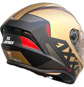 Resim AXXIS Motosiklet Full Face Kaskı Draken S Gear A9 Matt Gold Motorcu Kaskı Çift Vizörlü 