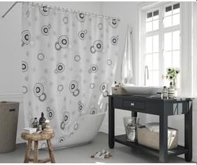Resim Tropik Home Banyo Perdesi Halkalı Çiçekli Desen Yerli Üretim Duş Perdesi C-Halka Hediye 180x200cm Banyo Perdesi 