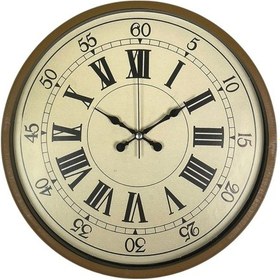 Resim 36 Cm Kahverengi Dekoratif Duvar Saati Sarı - Kahverengi 