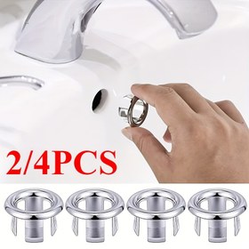 Resim 2/4 adet Mutfak Banyo Lavabo Trim Banyo Drenaj Kapağı Lavabo Yıkama Lavabosu Yuvarlak Dolum Halkası Fiş 