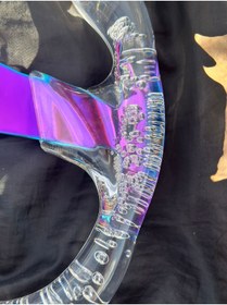 Resim LIGHTNIX Şeffaf Epoksi Momo Direksiyon 35 cm – Kabarcıklı Beyaz, A+ Kalite Spor & Drift Direksiyon Simidi 