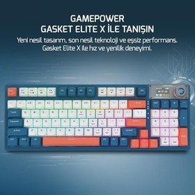 Resim Game Power Gasket Elite X RGB Wireless/Bluetooth/Kablolu Mekanik Hot-Swap Yağlı Switch Gasket Gaming Klavye 
