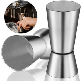 Resim Kokteyl Hazırlama Seti 3lü Shaker 350 ml + 2/4 cl Jigger + Tokmaklı Bar Kaşığı Bar Seti 