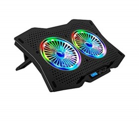 Resim Rampage AD-RC9 TORNADO Siyah 115-115 -15mm (2 adet) Fanlı 10''-18'' RGB Işıklı book Soğutucu Stand 