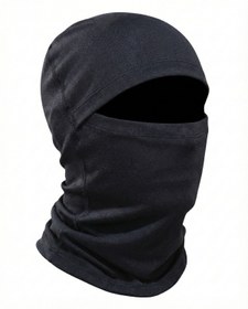 Resim Mrey Unisex İnce Siyah Termal Kar Maskesi Termal Kışlık Şapka Bere Boyunluk Motorcu Kask Bere Balaclava 