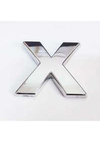 Resim Periboia X Harfi Villa Tipi Krom Yapışkanlı 9 Cm Harf 