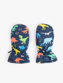 Resim Erkek Çocuk Dinozor Desenli Kayak Eldiveni 