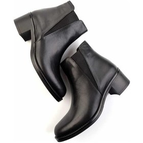 Resim Siyah Hakiki Deri Kadın Bot & Bootie K02028127203 Siyah 