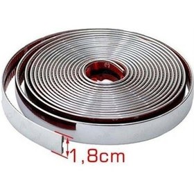 Resim 18 mm 3D Dekoratif Krom Nikelaj Şerit Çıta Panjur Kalın Şerit 3 Metre 