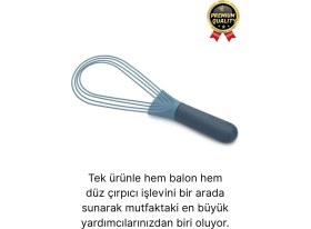 Resim Profesyonel Dayanıklı Yapışmaz Çeyiz Mutfak Yumurta Kek Düz Balon Silikon Saplı 2 Işlevli Çırpıcı 