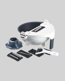 Resim Döner Mekanizmalı Sebze Doğrayıcı Hazneli Rende Beyaz 