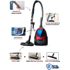 Resim powerpro Citytoz Torbasız Süpürge Powercyclone5 Alergy H13 Filtre,1.5l Kapasite, FC9331/07 