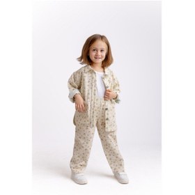 Resim Oliven The Kid Çiçek Gabardin Kız Çocuk Pantolon Ekru 